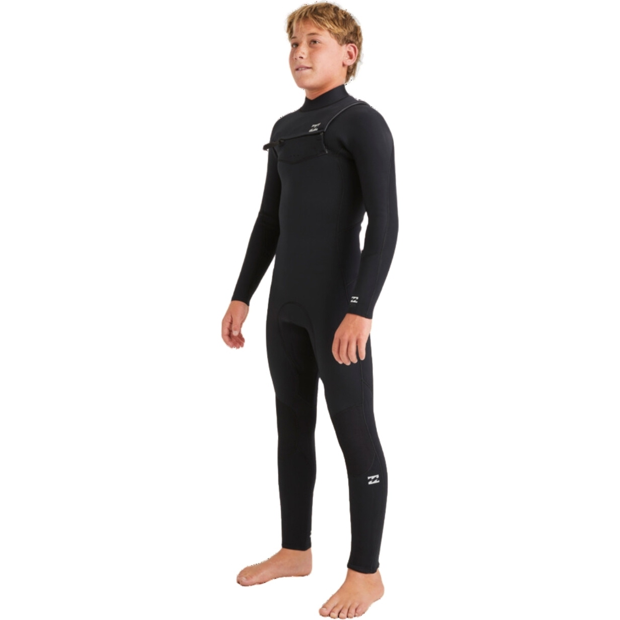 2024 Billabong Júnior Foil 5/4mm Chest Zip Fato De Mergulho ABBW100156 - Black